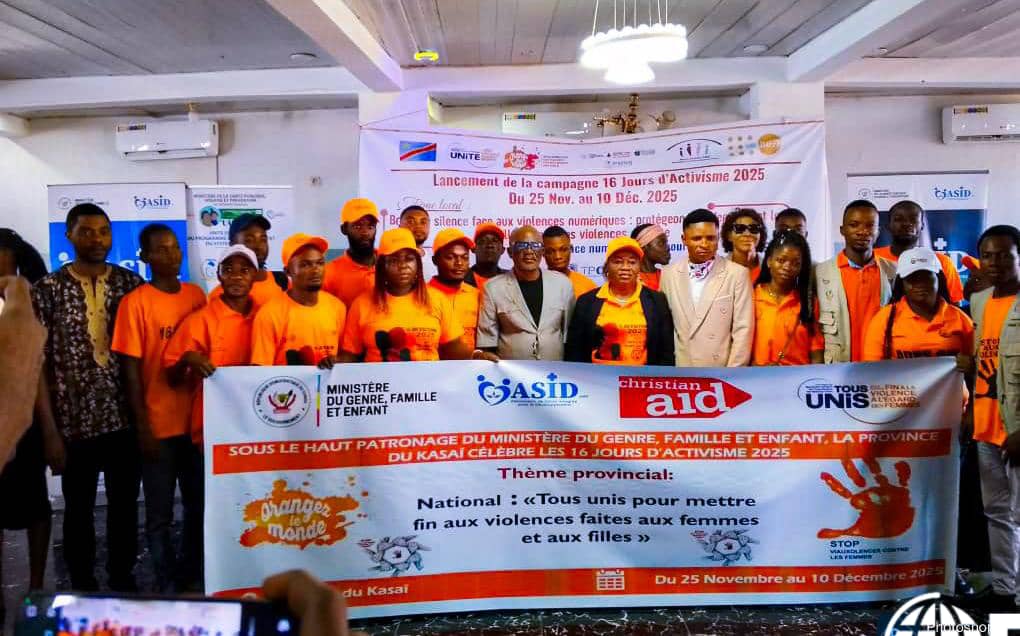 Kasaï : Au nom du gouverneur Crispin Mukendi, la Ministre Alphonsine Bundu lance la campagne des 16 jours d'activisme à Tshikapa.