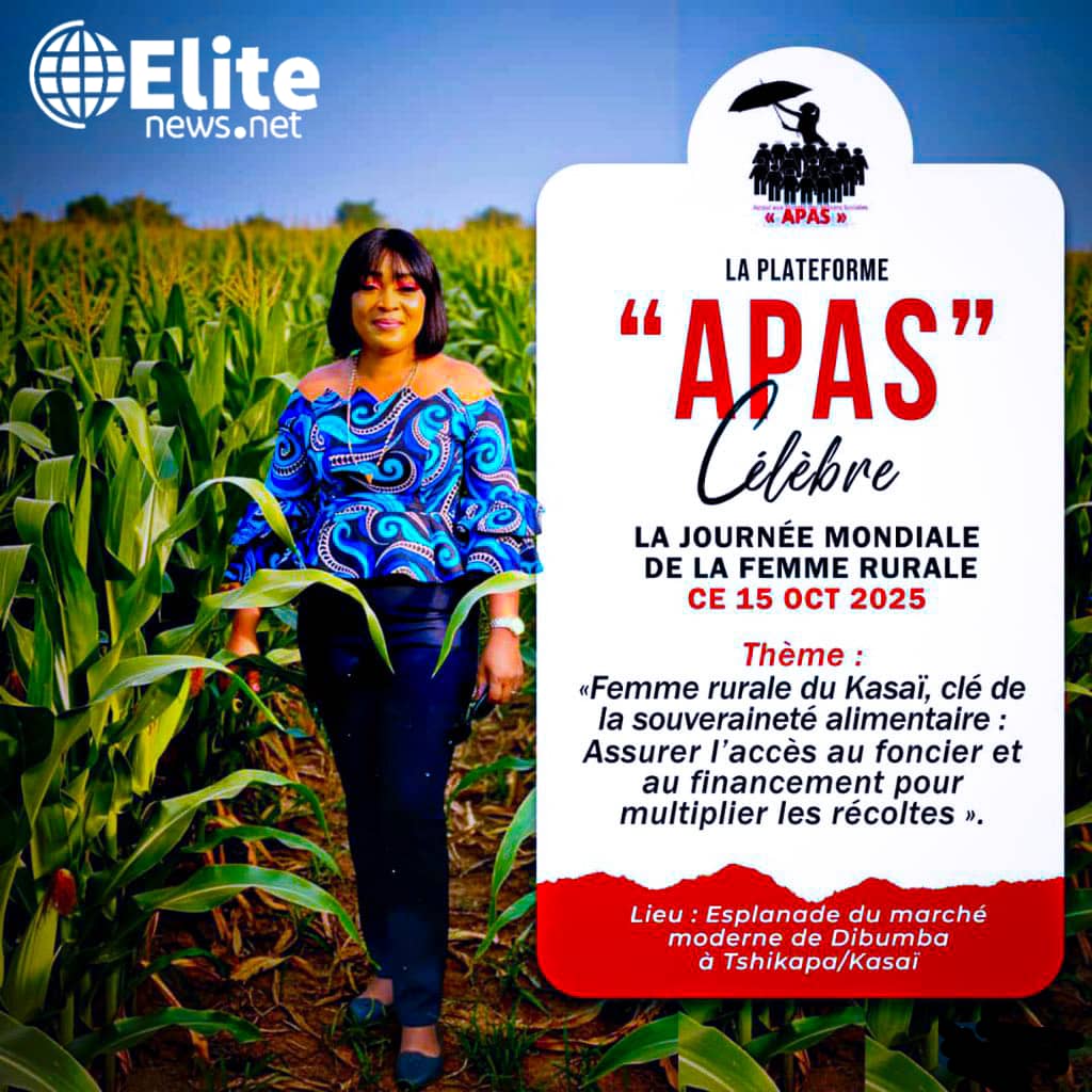 RDC : APAS célèbre la journée mondiale de la femme rurale ce samedi à Tshikapa