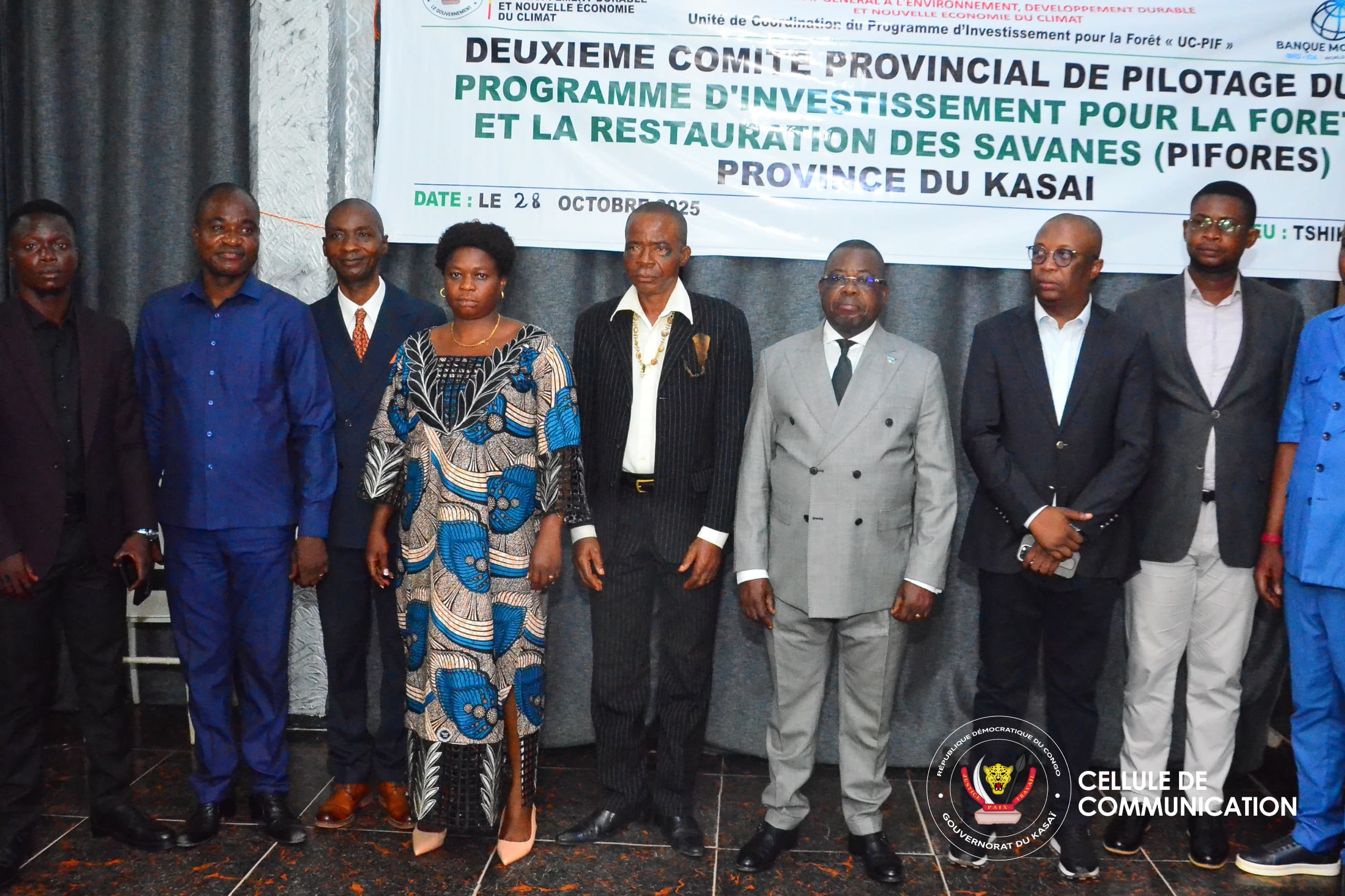 Kasaï : Le Gouverneur Crispin Mukendi lance les travaux de la deuxième réunion du Comité provincial de pilotage de PIFORES à Tshikapa