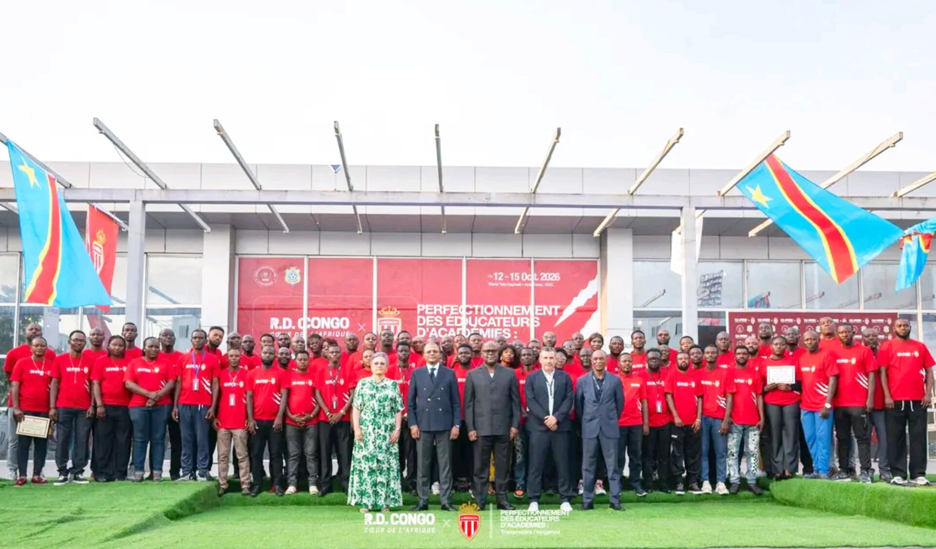 Football : plus de 100 cadres techniques congolais formés par l'AS Monaco, Tshisekedi préside la cérémonie de clôture de la première session