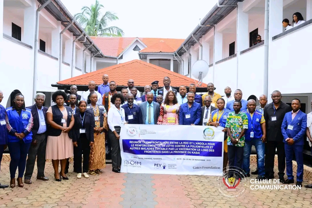 Kasaï : le Vice-gouverneur Djoley Bokele ouvre la réunion transfrontalière de lutte contre la poliomyélite entre la province du Kasaï et celle de la Lunda Norte
