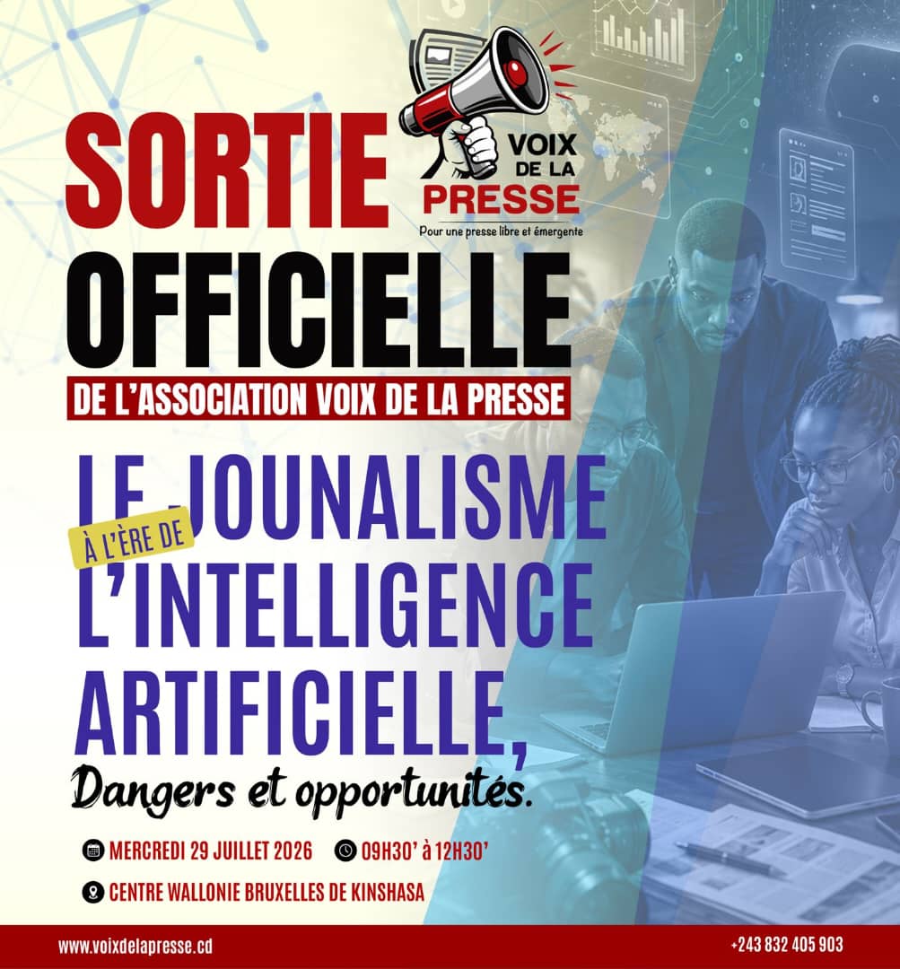Médias : l'ASBL « Voix de la Presse » annonce sa sortie officielle le 29 juillet à Kinshasa