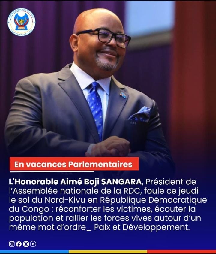 RDC  : Aimé Boji président de l'Assemblée nationale attendu au Nord-Kivu en vacances parlementaires
