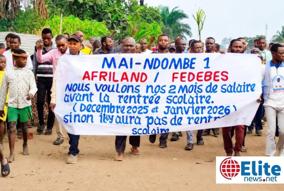 Maï-Ndombe 1 : les enseignants manifestent à Inongo pour réclamer deux mois de salaires, accusant Afriland Banque